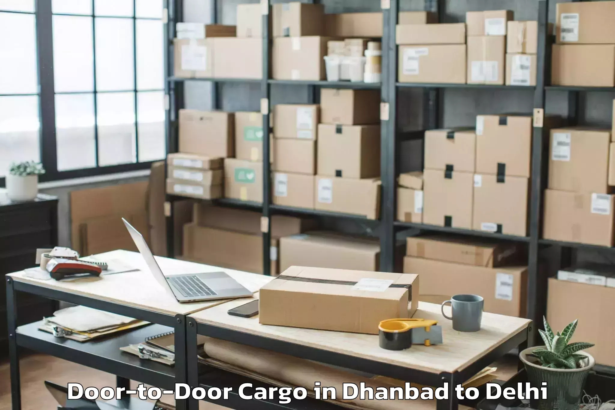 Top Dhanbad to Westend Mall Delhi Door To Door Cargo Available